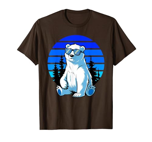 Bear Lover Gift Co. Arctic Animal Polar Bear Lover Cool Sunglasses Polar Bear T-Shirt - size chart