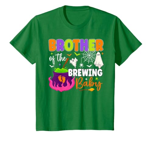 Halloween Baby Shower Brewing Baby Family Matching Brother of Brewing Baby Halloween Theme Baby Shower Spooky T-Shirt - size