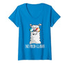 Llama Life Apparel Women's No Prob-Llama No Problem Cute Funny Cool Llama Alpaca V-Neck T-Shirt - size chart