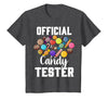 Candy Tester Sweets Lover Gifts & Apparel Official Candy Tester Halloween Costume Boys Girls Kids T-Shirt - size chart