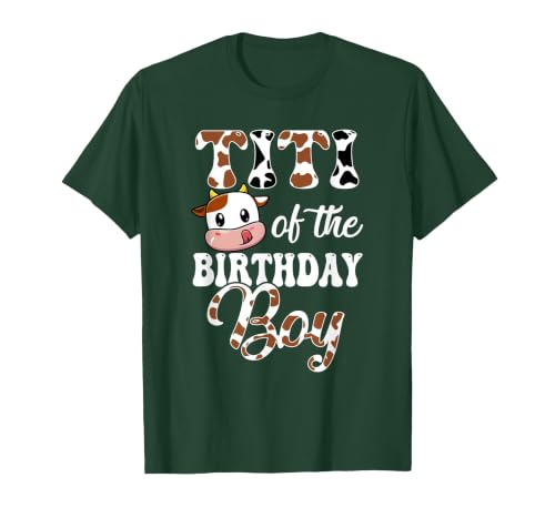 Titi of The Birthday Boy Cow Farm 1St Birthday Boy T-Shirt - size chart