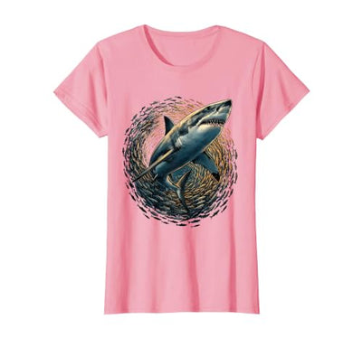 Shark Swimming Through School of Fish T-Shirt