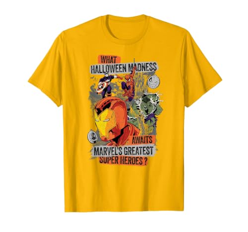 Marvel Halloween Madness Awaits the Greatest Super Heroes T-Shirt - size chart