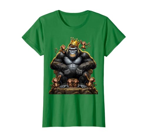 Mademark King Gorilla Dad Surrounded by Little Monkeys T-Shirt - Women - size chart