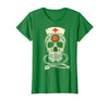 Halloween Nurse Shirts For Women Scrub Costumes Nurse Sugar Skull Stethoscope RN Medical Halloween Costume T-Shirt - size