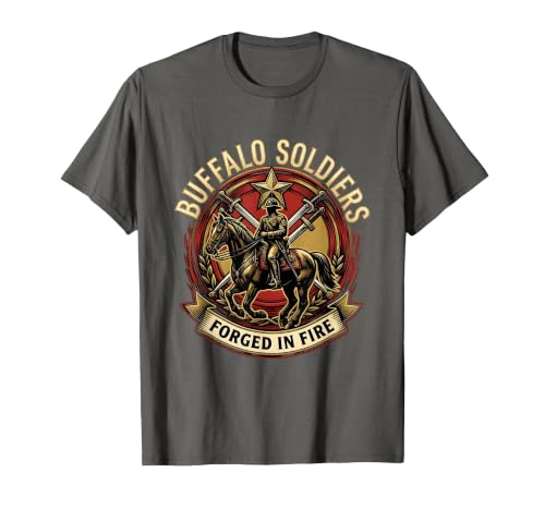 Mademark Buffalo Soldiers Forged in Fire Military Tribute T-Shirt - size chart