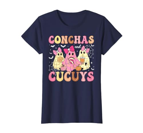 Funny Conchas and Cucuys Mexican Tees Halloween Cute Conchas and Cucuys Ghost Funny Halloween Mexican Ghost T-Shirt - size