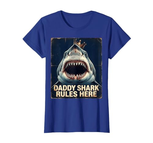 Mademark Daddy Shark Rules Here Fun Dad Design T-Shirt - size chart