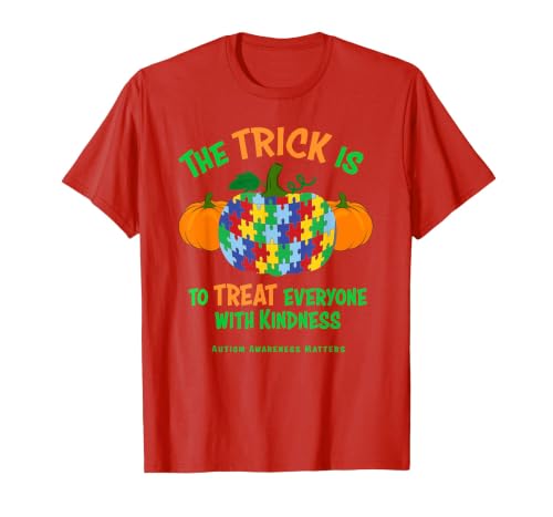 Presto Autism Awareness Halloween October Pumpkin Autism Awareness Halloween Fall October Puzzle Pumpkin T-Shirt - size chart