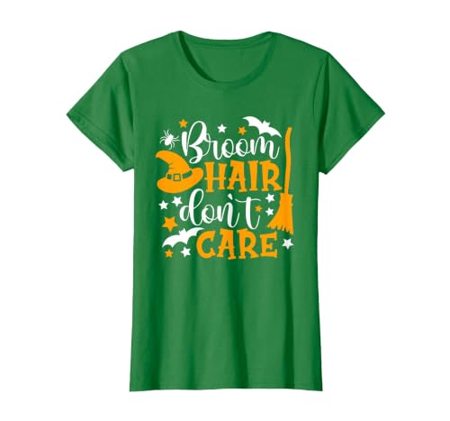 Broom Hair Don't Care Shirt Funny Halloween Witch Spooky T-Shirt - size chart