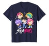 Kpop Demon Hunters Saja Boys Chibi Band Group Shot T-Shirt - size chart