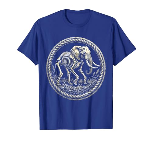 Mademark Elephant Skeleton Mid-Stride Through Tall Grass T-Shirt - Men - size chart