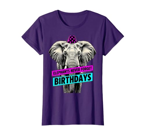 Mademark Elephants Never Forget Birthdays Funny Design T-Shirt - Women - size chart