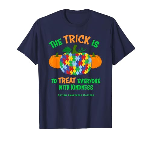 Presto Autism Awareness Halloween October Pumpkin Autism Awareness Halloween Fall October Puzzle Pumpkin T-Shirt - size chart