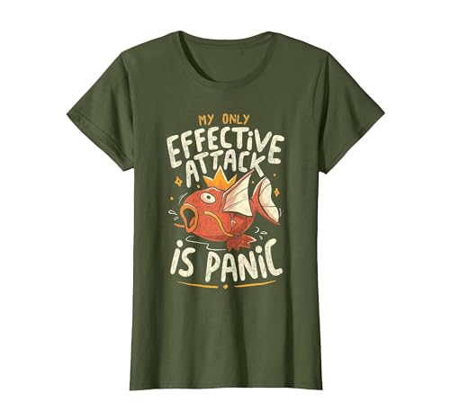 Funny My Only Effective Attack Is Panic Tee Shirt Fish My Only Effective Attack is Panic T-Shirt - size chart