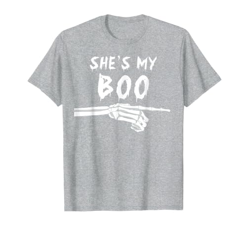 Miftees Matching Halloween Tees She's My Boo Matching Halloween Costume She's My Boo T-Shirt - size chart