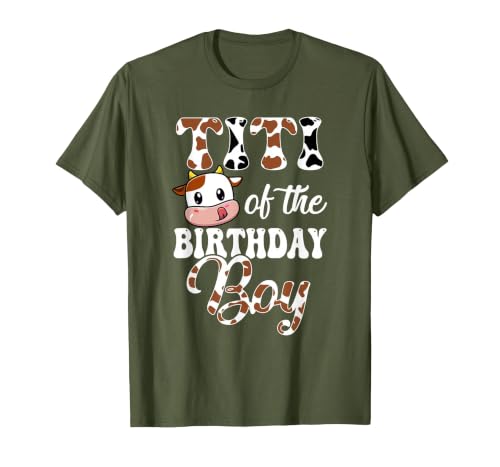 Titi of The Birthday Boy Cow Farm 1St Birthday Boy T-Shirt - size chart