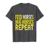 Mademark Feed Horses Hug Horses Repeat Riding Design T-Shirt - Men - size chart