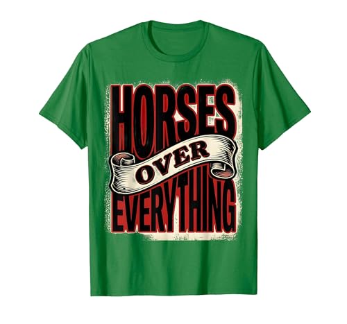 Mademark Horses Over Everything Equestrian Design T-Shirt - Men - size chart