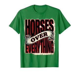 Mademark Horses Over Everything Equestrian Design T-Shirt - Men - size chart