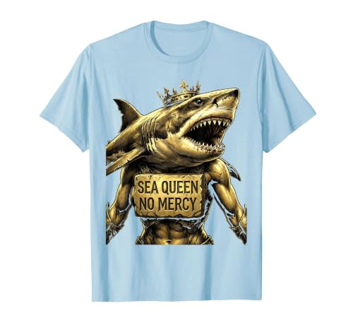 Mademark Sea Queen No Mercy Shark Women Design T-Shirt - size chart
