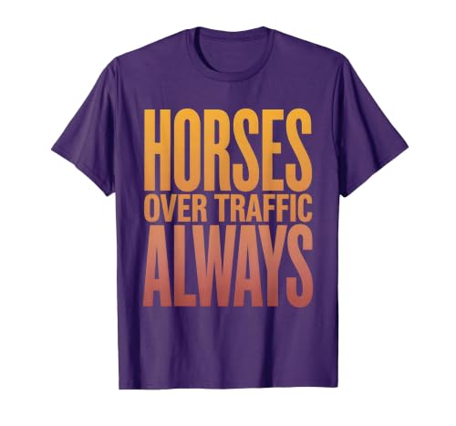 Mademark Horses Over Traffic Always Equestrian Design T-Shirt - Men - size chart