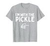 Funny Halloween Costume Holiday Party Gift I'm with The Pickle Funny Halloween Costume Matching Couples T-Shirt - size chart