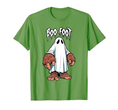 Spooky Bigfoot Sasquatch Ghost Halloween Humor Fun Boo Foot Bigfoot Ghost Sasquatch Halloween Funny Humor T-Shirt - size