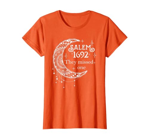 Salem 1692 They Missed One - Salem Witch 1692 Halloween T-Shirt - size chart