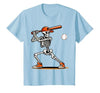 Funny Halloween Skeleton Sports Boys Costume Baseball Skeleton Spooky Boys Halloween Baseball Player T-Shirt - size chart