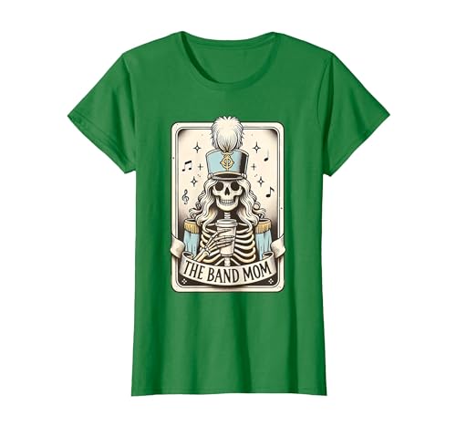 Marching Band Mom Tarot Card Skeleton Halloween Marching Band Mom Tarot Card Skeleton Mom Musical Instrument T-Shirt - size