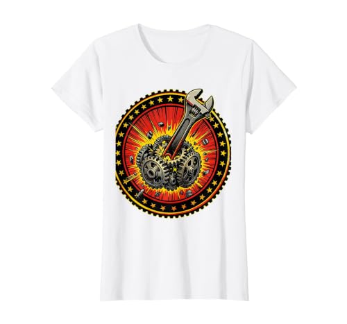 Mademark Monkey Wrench in the Gears Graphic Design T-Shirt - Women - size chart