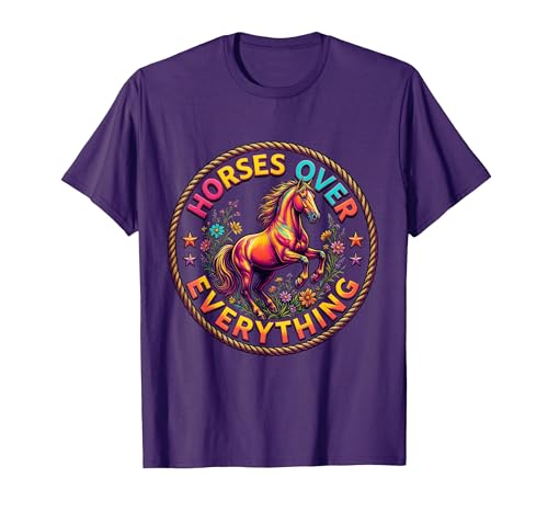 Mademark Horses Over Everything Women's Equestrian Design T-Shirt - Men - size chart