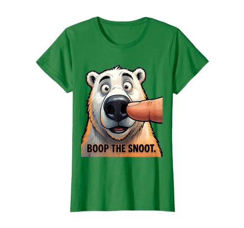 Mademark Boop The Snoot Funny Polar Bear Design T-Shirt - size chart