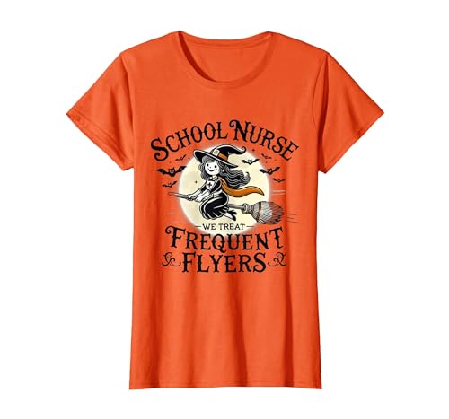Spooky Halloween Costume School Teacher Student School Nurse Treat Frequent Flyer Witch Funny Halloween 2024 T-Shirt - size