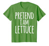Funny Lazy Easy Halloween Quick Costume Matching Funny Easy Lazy Halloween Pretend I AM Lettuce Costume T-Shirt - size chart