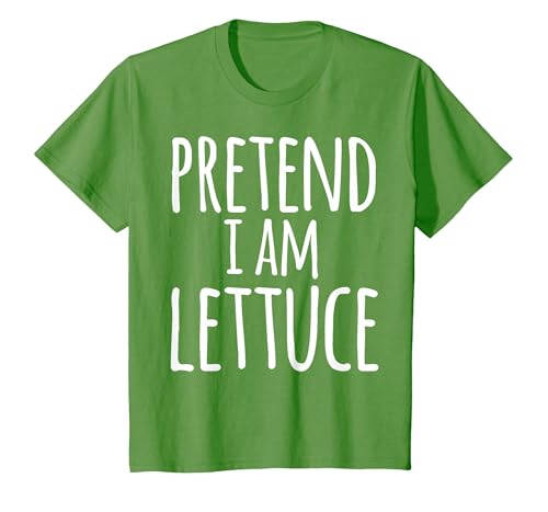 Funny Lazy Easy Halloween Quick Costume Matching Funny Easy Lazy Halloween Pretend I AM Lettuce Costume T-Shirt - size chart