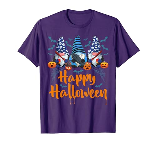 Halloween Designs by Content Design Studio Funny Halloween Gnomes, Happy Halloween T-Shirt - size chart