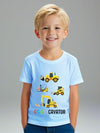Easter Day Gift for Toddler Boy Baby Girl Tractor Loving Bunny T-Shirt — design detail