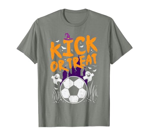 Halloween Shirts For Women Men Kids Boys Girls Halloween Soccer Kick Or Treat Football Costume Boys Kid Men T-Shirt - size