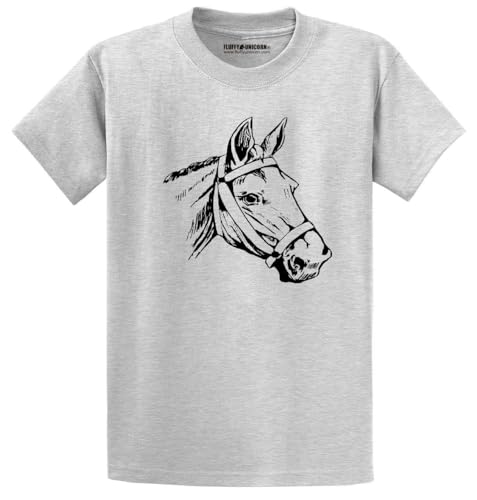 Comical Shirt Horse Graphic Top for Equestrian and Animal Lovers Cotton Tee Adult Youth Tall Men Women - size chart