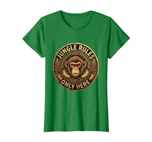 Mademark Monkey Jungle Rules Only Here Graphic Design T-Shirt - Women - size chart