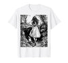 Alice in Wonderland - Down the Rabbit Hole Fantasy Vintage T-Shirt — design detail