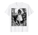 Alice in Wonderland - Down the Rabbit Hole Fantasy Vintage T-Shirt — design detail