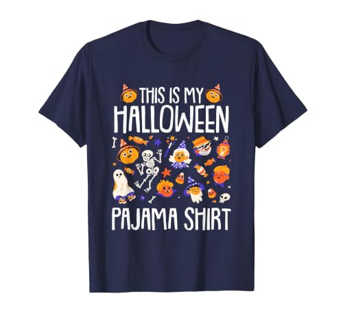 Halloween Shirts Costume Women Men Kids Pajama This is My Halloween Pajama Shirt Pumpkin Witch Skeleton T-Shirt - size chart