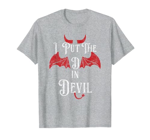 I Put the D in Devil Tees I Put the D in Devil Funny Halloween Matching Couple T-Shirt - size chart