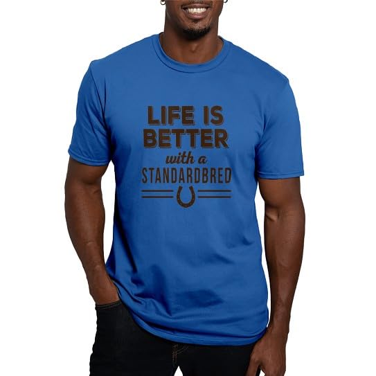 CafePress Standardbred Horse Men's Classic T Shirt Men's Semi-Fitted Classic Cotton T-Shirt - Royal