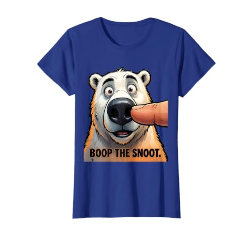 Mademark Boop The Snoot Funny Polar Bear Design T-Shirt - size chart