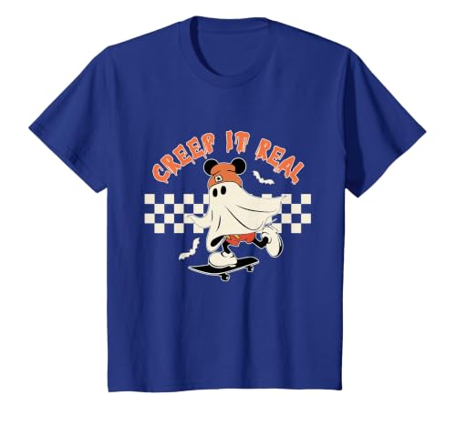 Halloween Creep it Real Vintage Ghost CKTEE2 Vintage Halloween Creep It Real Mouse Ghost Boy Fall Season T-Shirt - size chart