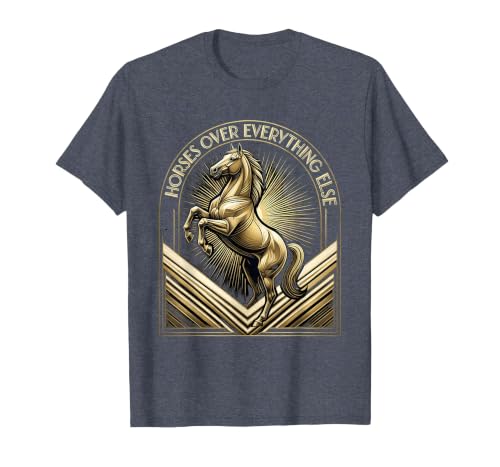 Mademark Horses Over Everything Equestrian Design T-Shirt - Men - size chart